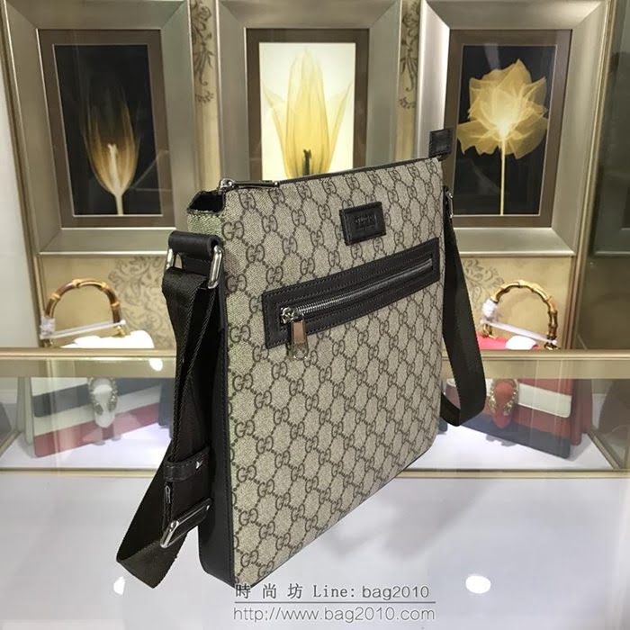 GUCCI 古馳男包 新款 406408 pvc高級人造革 Gucci男士單肩斜挎包